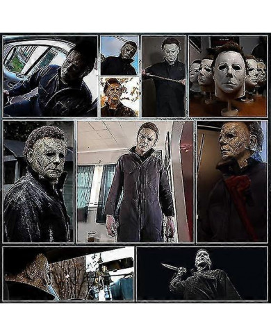 Michael Myers Costume Avec Couteau De Sang Halloween Cosplay Masque Michael Myers Combinaison Pour Adulte - JA