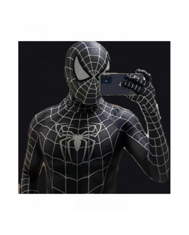 Halloween Homme Noir Remy Spiderman Cosplay Costume Venom Symbiote Remy Suit Body Adulte