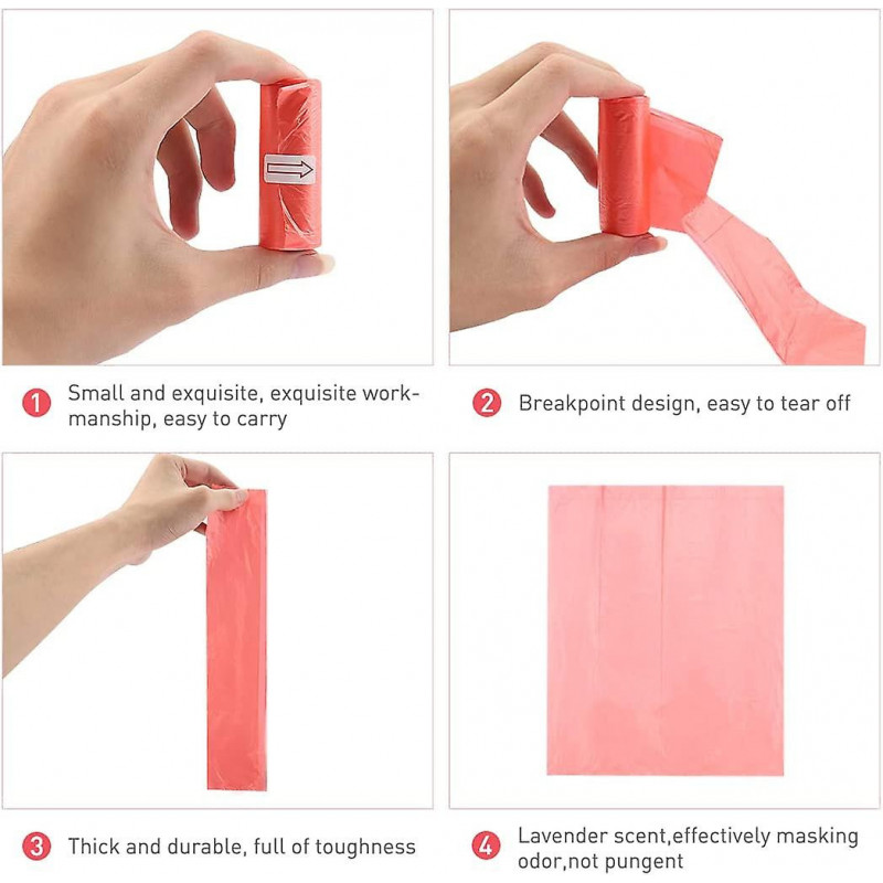 6pcs Dog Poop Pickup Bags Holder,pet Dog Poop Waste Bag Holder, Poop Bag Dispenser For Pet