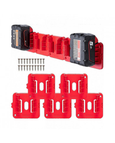 10 Pack Battery Holder for Milwaukee for M18 18V Battery Wall Mount Batteries Storage for Work Van Shelf Toolbox