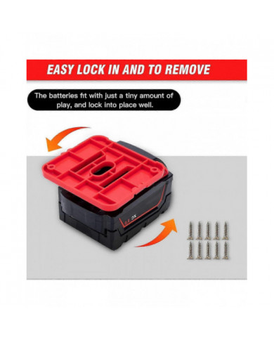 10 Pack Battery Holder for Milwaukee for M18 18V Battery Wall Mount Batteries Storage for Work Van Shelf Toolbox