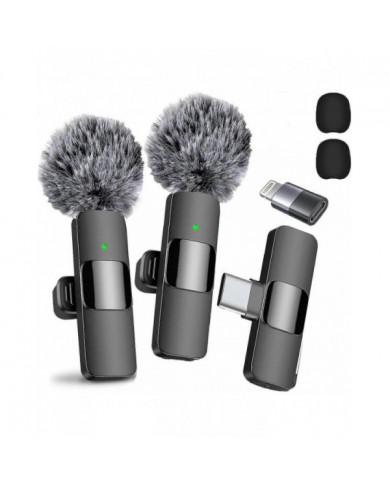 2024 Microphone cravate sans fil professionnel Pack de 2 Enregistrement cristallin à suppression du bruit avec [...]