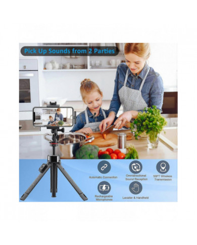 2024 Microphone cravate sans fil professionnel Pack de 2 Enregistrement cristallin à suppression du bruit avec [...]