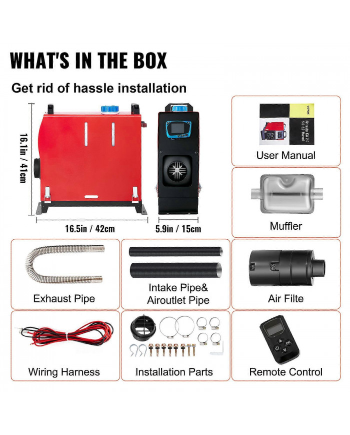 Télécommande de réchauffeur d’air diesel 12V 8KW avec le commutateur LCD bleu pour les camions de camping-car
