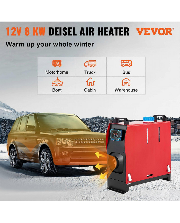 Télécommande de réchauffeur d’air diesel 12V 8KW avec le commutateur LCD bleu pour les camions de camping-car