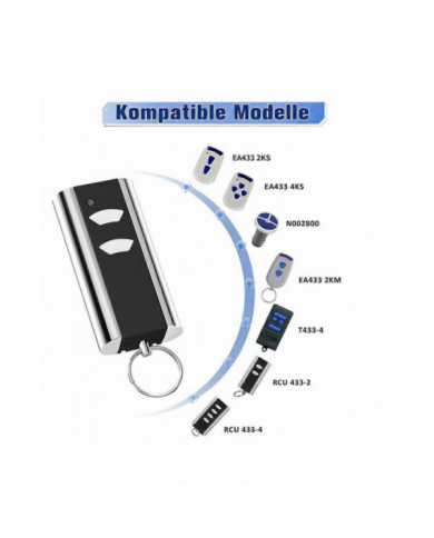 Lot de 2 Télécommande de Remplacement de Porte de Garage pour RCU 433-2K, 433.92 MHz Ouvre-Garage Émetteur Portatif