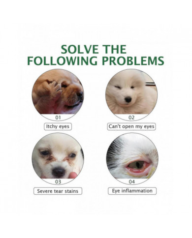 1-3X Fluide de nettoyage salin naturel pour les yeux spécifique aux chiens pour gérer les taches de larmes et [...]
