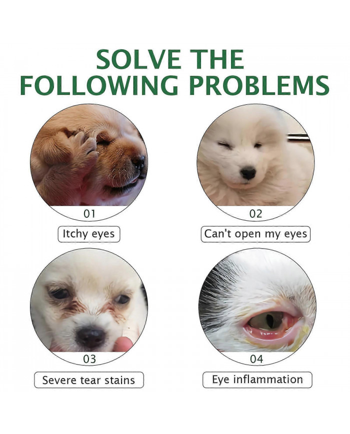 1-3X Fluide de nettoyage salin naturel pour les yeux spécifique aux chiens pour gérer les taches de larmes et [...]