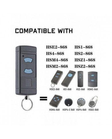 Lot de 2 émetteurs portatifs à distance pour porte de garage de remplacement pour HSE2-868 HS4-868 HSM4-868 Promatic