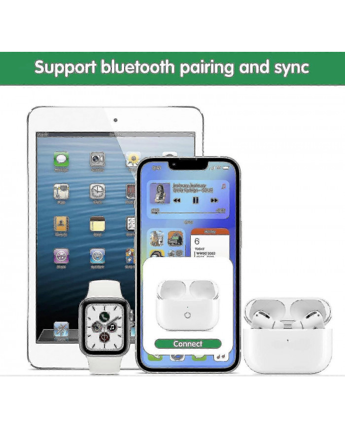 Pour Airpods Pro 1/2 Remplacement Cas de charge sans fil Écouteur 660 Mah Chargeur Case Support Sans Fil Ch