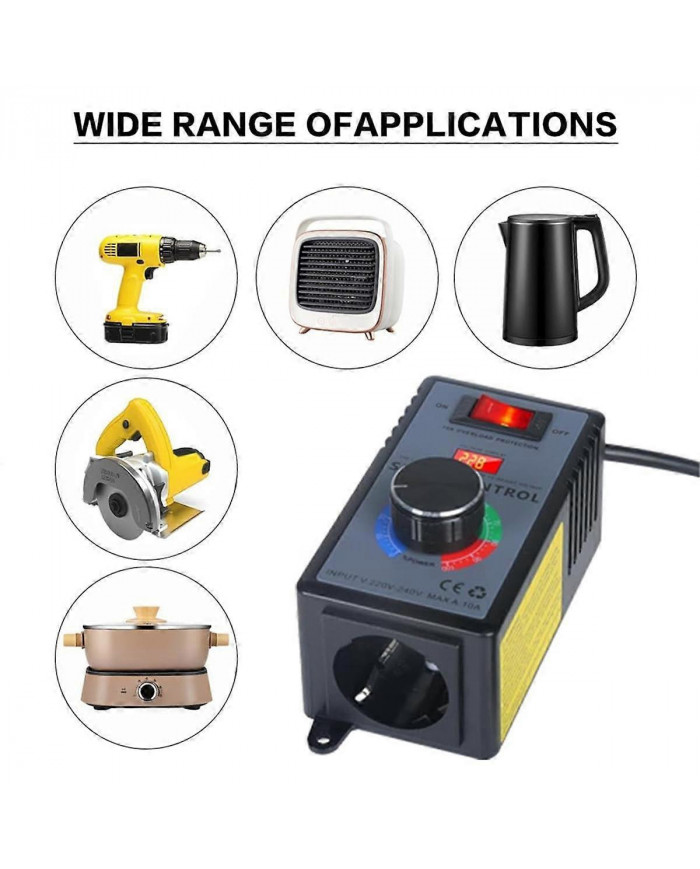 Régulateur de vitesse 230 V, convertisseur de fréquence 230 V, régulateur de tension moteur AC 220 V 10 A [...]