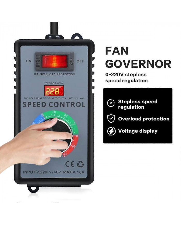 Régulateur de vitesse 230 V, convertisseur de fréquence 230 V, régulateur de tension moteur AC 220 V 10 A [...]