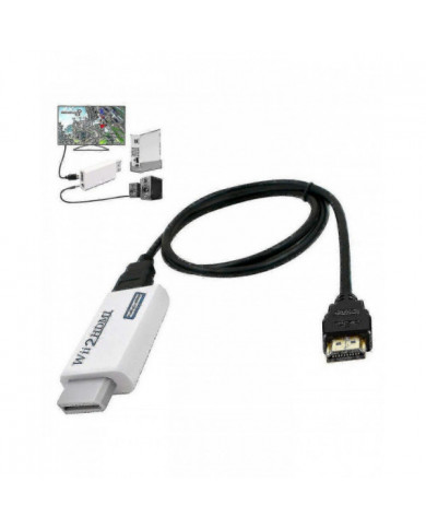 Adaptateur convertisseur Wii vers HDMI avec câble de conversion haute vitesse de 1,5 m