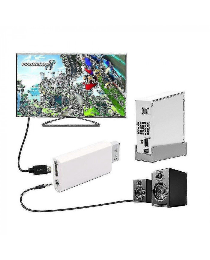 Adaptateur convertisseur Wii vers HDMI avec câble de conversion haute vitesse de 1,5 m