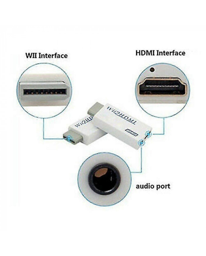 Adaptateur convertisseur Wii vers HDMI avec câble de conversion haute vitesse de 1,5 m