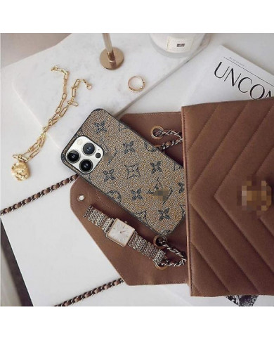 Coque de téléphone pour femme Iphone 15-11 de luxe, coque en cuir PU de style classique, coque de téléphone mince [...]