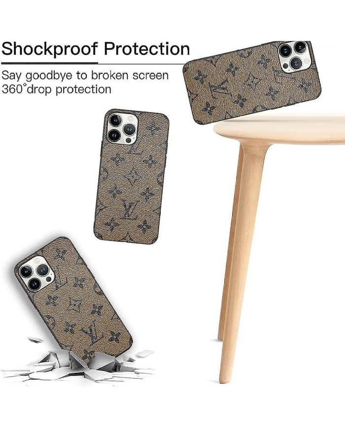 Coque de téléphone pour femme Iphone 15-11 de luxe, coque en cuir PU de style classique, coque de téléphone mince [...]