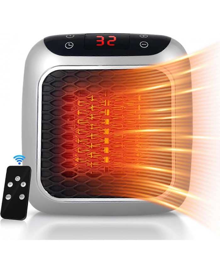 Radiateur portable, radiateur enfichable en céramique de 800 W, radiateur soufflant électrique avec télécommande, [...]