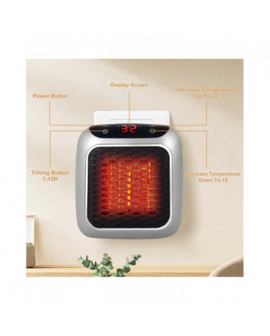 Radiateur portable, radiateur enfichable en céramique de 800 W, radiateur soufflant électrique avec télécommande, [...]