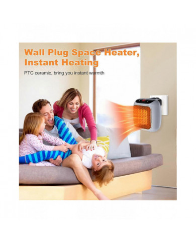 Radiateur portable, radiateur enfichable en céramique de 800 W, radiateur soufflant électrique avec télécommande, [...]