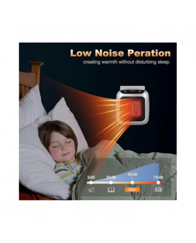 Radiateur portable, radiateur enfichable en céramique de 800 W, radiateur soufflant électrique avec télécommande, [...]