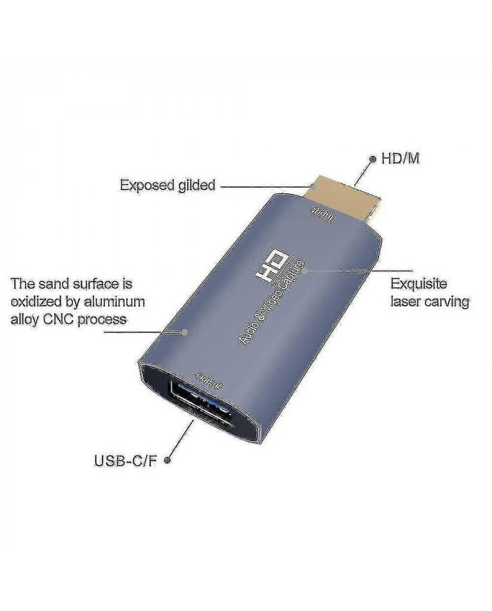 Z51 Usb Femelle à 4k Hdmi Mâle Audio Vidéo Capture Carte Pour Ordinateur Diffusion En Direct