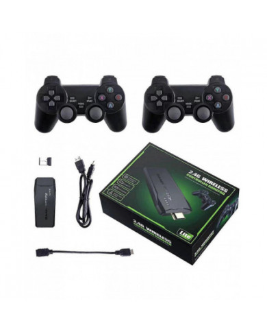 20000+ jeux 4K sans fil rétro console de jeu, plug and play bâton de jeu vidéo avec contrôleurs sans fil 2.4G (64G)