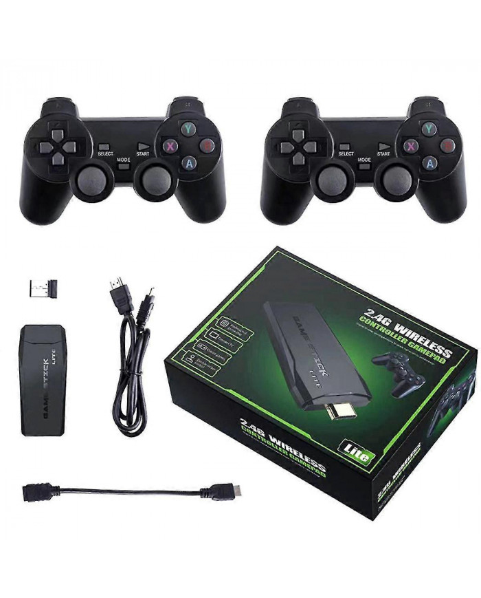 20000+ jeux 4K sans fil rétro console de jeu, plug and play bâton de jeu vidéo avec contrôleurs sans fil 2.4G (64G)