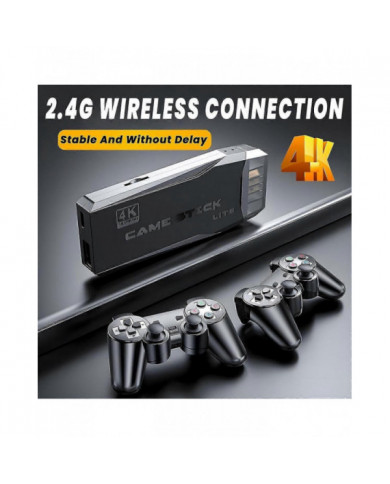 20000+ jeux 4K sans fil rétro console de jeu, plug and play bâton de jeu vidéo avec contrôleurs sans fil 2.4G (64G)