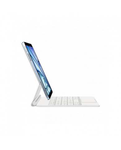 Pour iPad Air 11 (2024) (M2) Clavier Bluetooth Suspension Magnétique PC + PU Étui pour tablette en cuir - Blanc