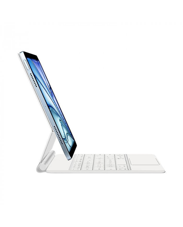 Pour iPad Air 11 (2024) (M2) Clavier Bluetooth Suspension Magnétique PC + PU Étui pour tablette en cuir - Blanc