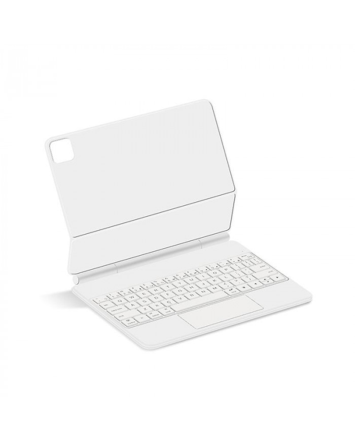 Pour iPad Air 11 (2024) (M2) Clavier Bluetooth Suspension Magnétique PC + PU Étui pour tablette en cuir - Blanc