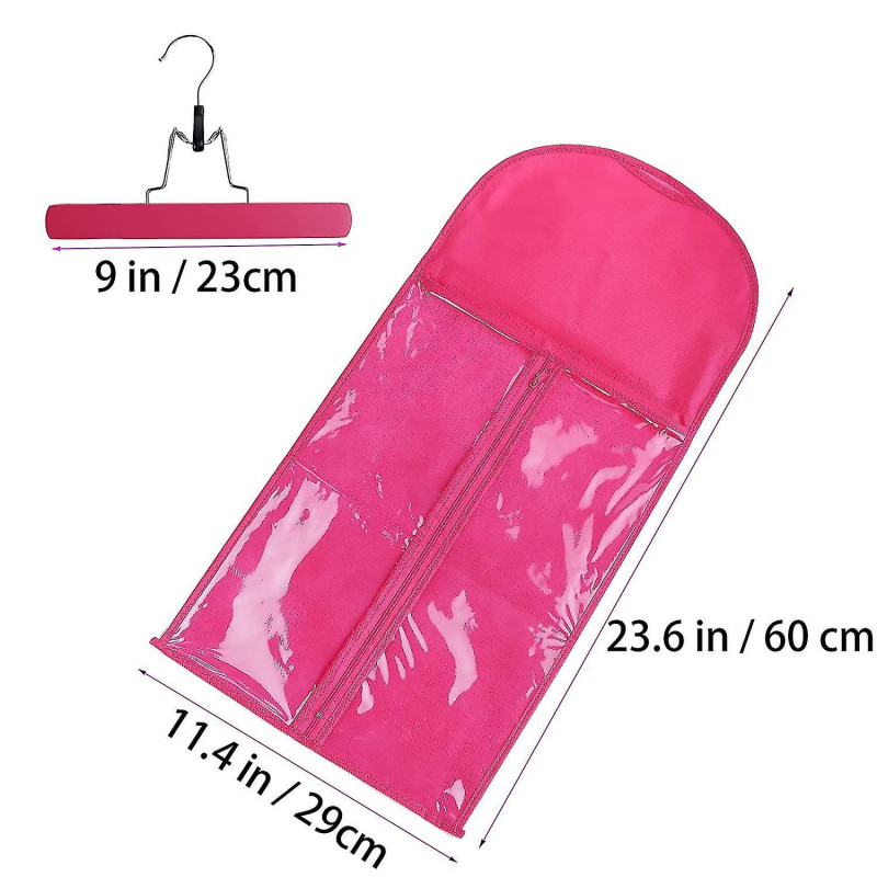 3pcs Hair Extensions Holder Wig Storage Bag With Hanger Portable Wig Storage Bag Hair Extension Carrier Holder