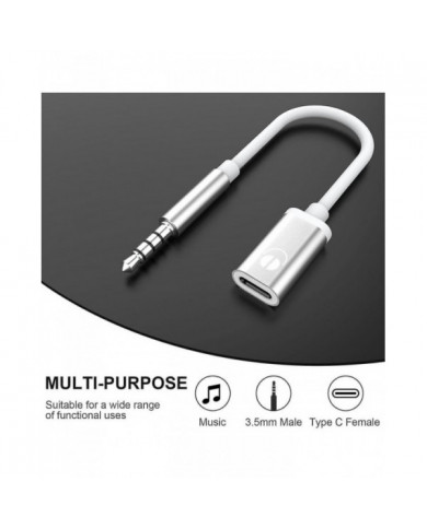 Cordon de câble audio mâle de type C femelle de 3,5 mm, adaptateur audio audio analogique pour casque d’écoute [...]