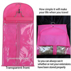 3pcs Hair Extensions Holder Wig Storage Bag With Hanger Portable Wig Storage Bag Hair Extension Carrier Holder