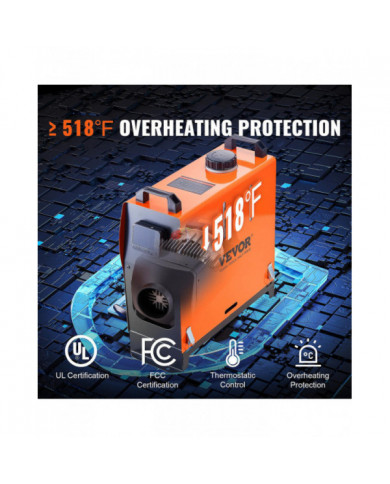 Chauffage d’air diesel tout-en-un 12V 8KW LCD télécommande pour voiture RV à l’intérieur