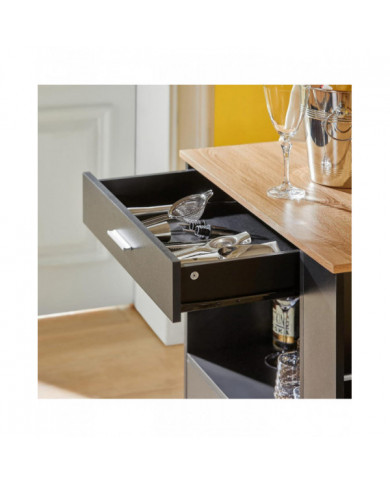 SoBuy Chariot de cuisine Servant Trolley Armoire à micro-ondes, FKW113-SCH