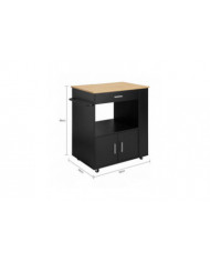 SoBuy Chariot de cuisine Servant Trolley Armoire à micro-ondes, FKW113-SCH
