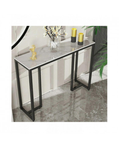 Étroit mince marbre console table couloir entrée porche table d’appoint canapé table d’appoint
