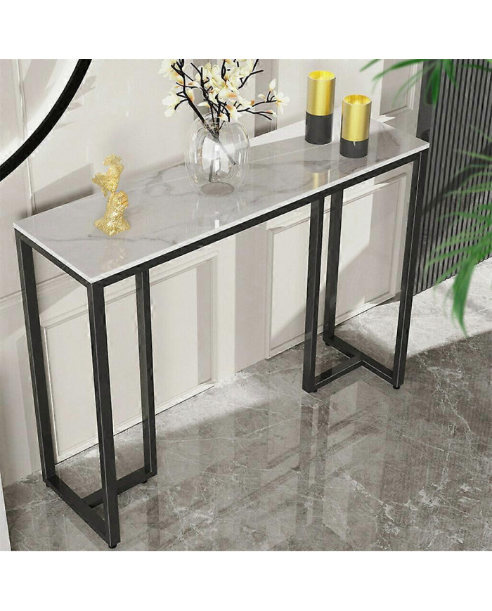 Étroit mince marbre console table couloir entrée porche table d’appoint canapé table d’appoint