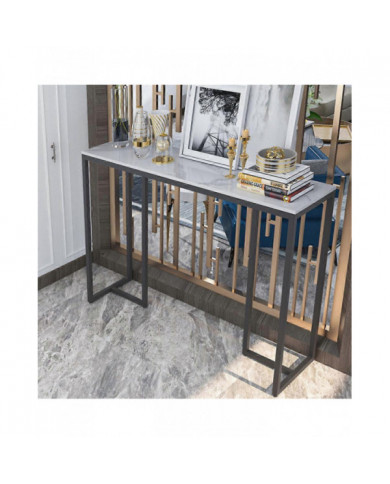 Étroit mince marbre console table couloir entrée porche table d’appoint canapé table d’appoint