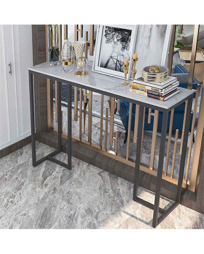 Étroit mince marbre console table couloir entrée porche table d’appoint canapé table d’appoint