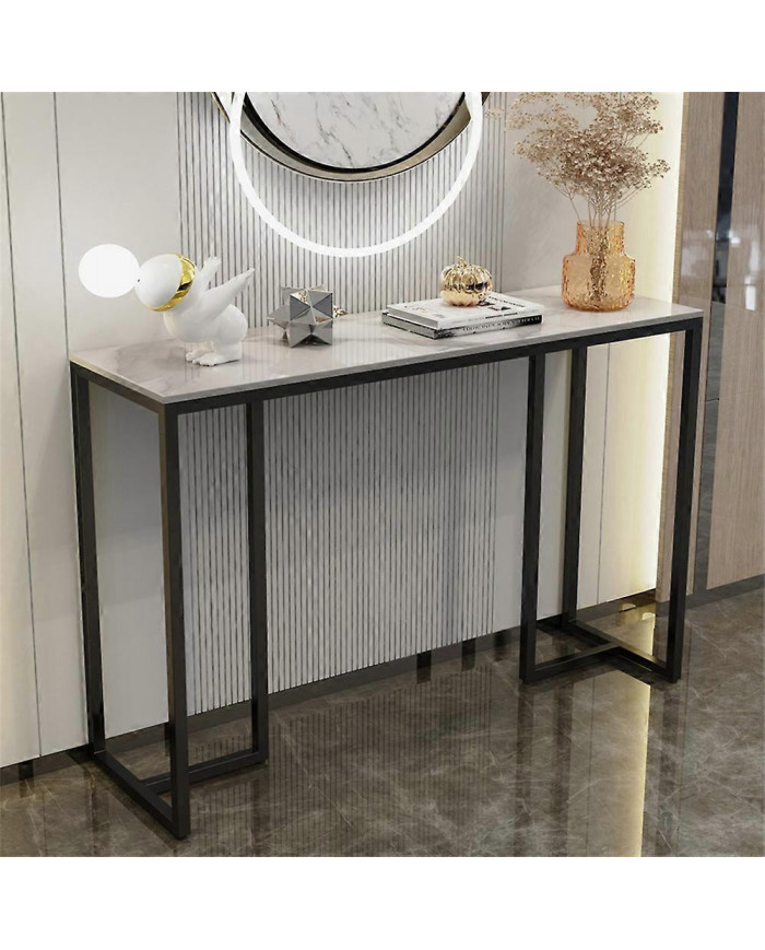 Étroit mince marbre console table couloir entrée porche table d’appoint canapé table d’appoint