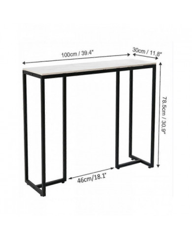 Étroit mince marbre console table couloir entrée porche table d’appoint canapé table d’appoint