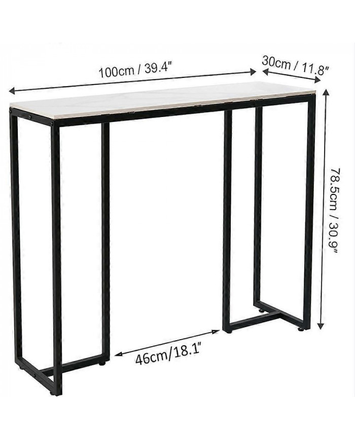 Étroit mince marbre console table couloir entrée porche table d’appoint canapé table d’appoint