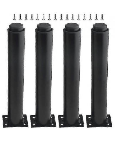 (25-42cm, noir) Lot de 4 pieds de meubles en métal réglables solides-XinHan