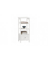SoBuy Shelving Ladder Table d’appoint avec tiroir et 4 étagères, FBT91-W