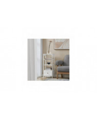 SoBuy Shelving Ladder Table d’appoint avec tiroir et 4 étagères, FBT91-W
