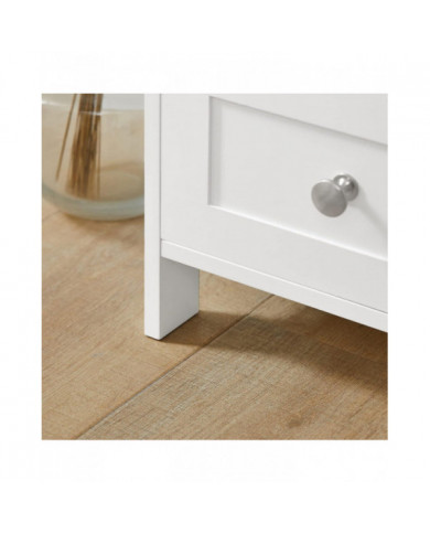 SoBuy Shelving Ladder Table d’appoint avec tiroir et 4 étagères, FBT91-W