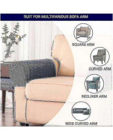 2 Pcs Stretch Accoudoir Housses Spandex Jacquard Couvercles Protecteur Doux et Élastique Pour Chaises Canapé [...]